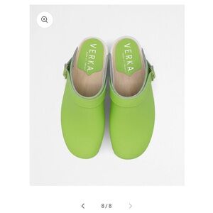Verka Flitig Lime Green leather clogs Sweden 41 narrow- make an offer